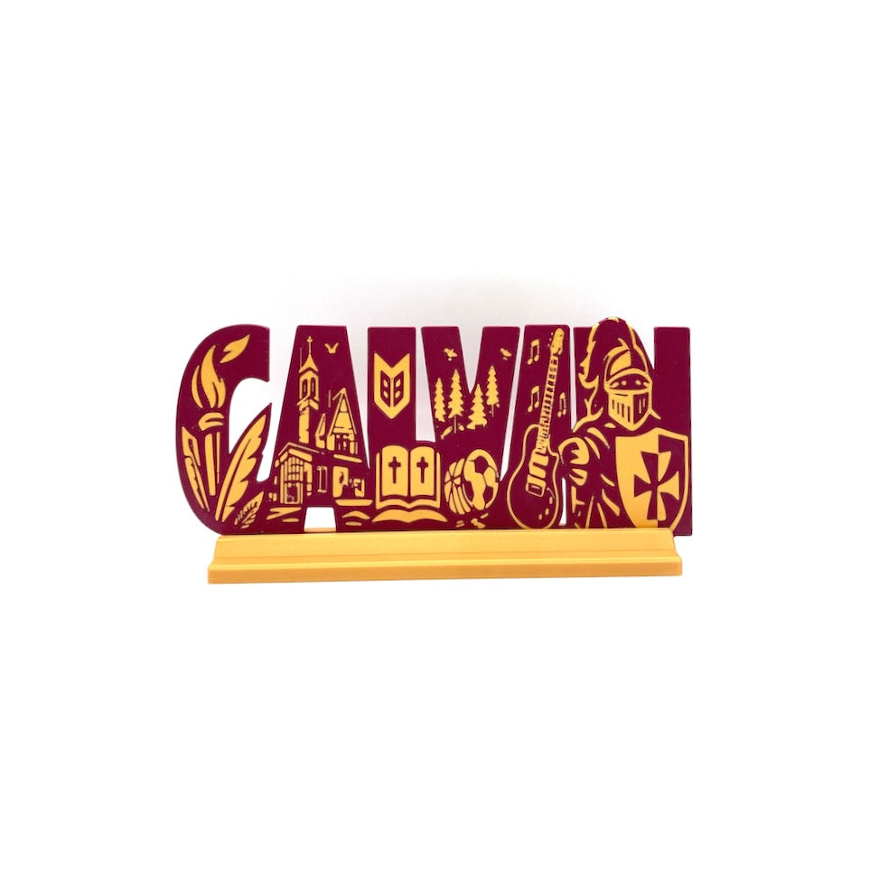 "Calvin" University Illustrated Decor (Stand Included)